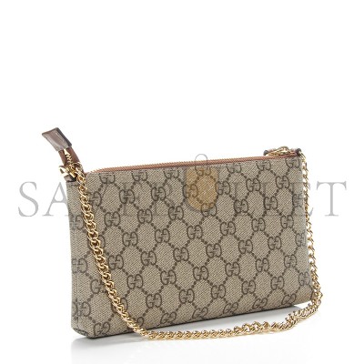 GUCCI GG SUPREME MONOGRAM WRIST WALLET BROWN 779791 (22.5*13*2.5cm)
